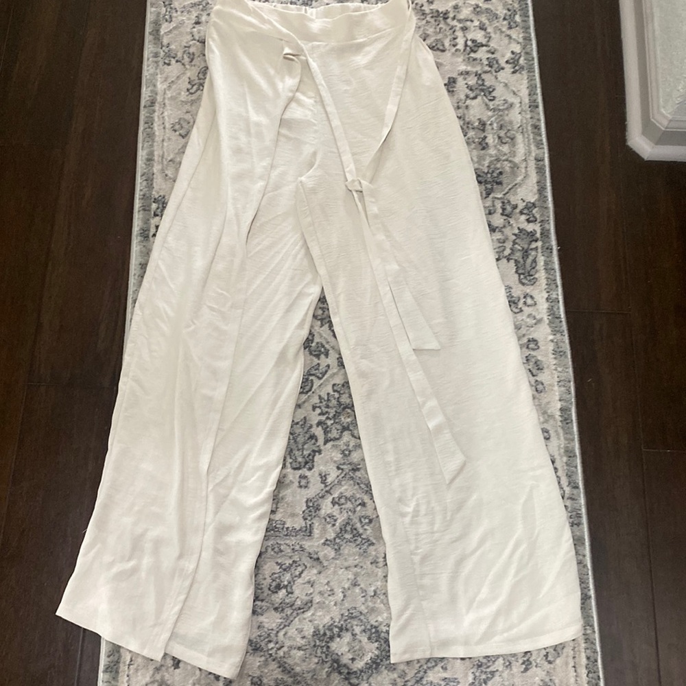 Zara Flare Pants With Tie Detail